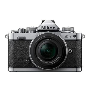 nikon z fc dx-format mirrorless camera body w/nikkor z dx 16-50mm f/3.5-6.3 vr – silver