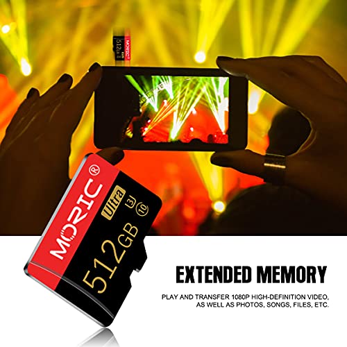 512GB Micro SD Card (Class 10 High Speed) Memory Card for Cameras,Drone,Dash Cam,Camcorder,Surveillance,Smartphone