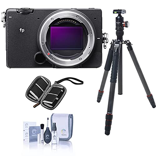 Sigma fp Mirrorless Digital Camera, Bundle with FotoPro X-Go Max Carbon Fiber Tripod & Memory Card Case