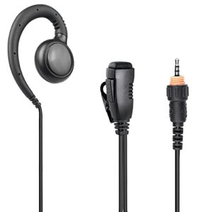 bandaricomm radio earpiece, 3.5mm 1-pin c shape walkie talkie earpiece with ptt mic compatible with motorola clp1010, clp1040, clp1060 two way radios headphone headset