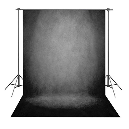 Black Abstract Portrait Backdrop Black Gray Solid Color Photography Background Adult Professional Portrait Studio Booth Props 5x7FT