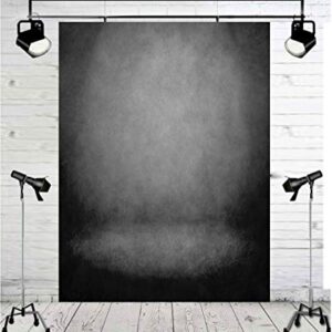 Black Abstract Portrait Backdrop Black Gray Solid Color Photography Background Adult Professional Portrait Studio Booth Props 5x7FT