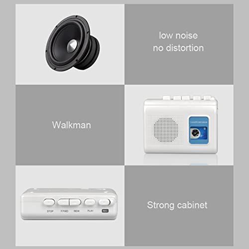 TOMASHI Portable Cassette Player Tape Recorder Walkman with Built-in Speaker,Microphone,Headphone Jack-, 4.57 x 3.54 x 1.38inch,