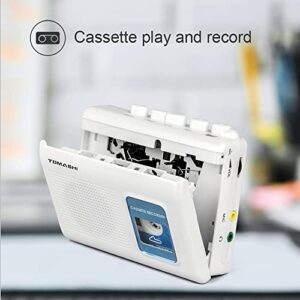 TOMASHI Portable Cassette Player Tape Recorder Walkman with Built-in Speaker,Microphone,Headphone Jack-, 4.57 x 3.54 x 1.38inch,