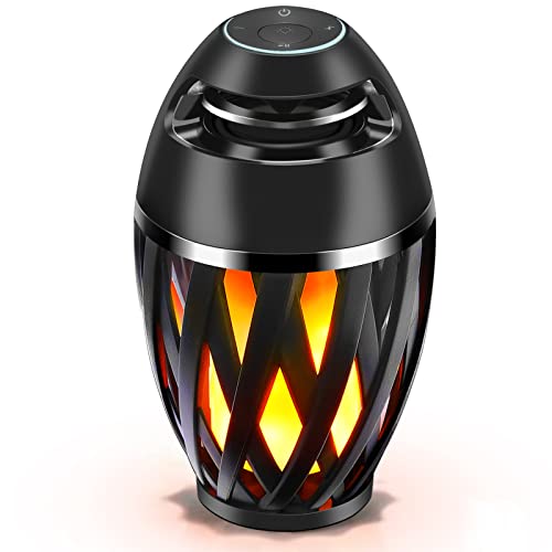 AOLWEEC Flame Light Speaker, Led Flame Speakers Torch Atmosphere Bluetooth Speakers & Outdoor Portable Stereo Speaker with HD Audio and Enhanced Bass Flickers Warm Lamp BT 5.0 for iPhone/iPad/Android