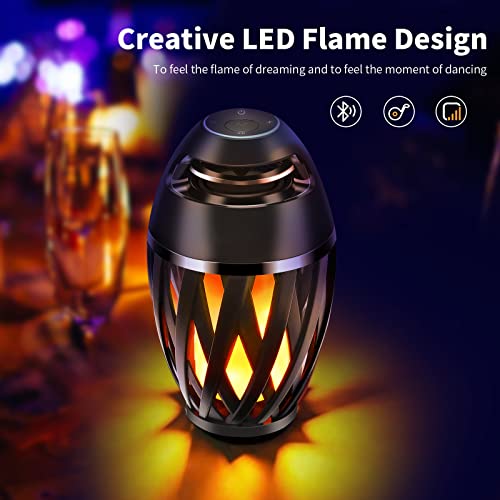 AOLWEEC Flame Light Speaker, Led Flame Speakers Torch Atmosphere Bluetooth Speakers & Outdoor Portable Stereo Speaker with HD Audio and Enhanced Bass Flickers Warm Lamp BT 5.0 for iPhone/iPad/Android