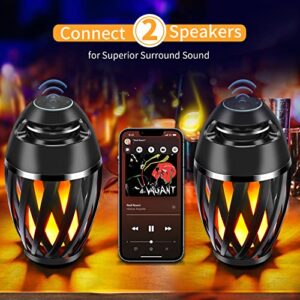 AOLWEEC Flame Light Speaker, Led Flame Speakers Torch Atmosphere Bluetooth Speakers & Outdoor Portable Stereo Speaker with HD Audio and Enhanced Bass Flickers Warm Lamp BT 5.0 for iPhone/iPad/Android