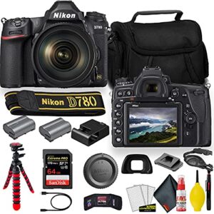 nikon d780 24.5 mp full frame dslr camera (1618) – accessory bundle – with sandisk extreme pro 64gb card + additional enel15 battery case + cleaning set + more (renewed)
