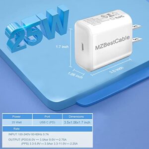 25W Super Fast Charging USB C Wall Charger and Cable for Samsung Galaxy S22/S22 Ultra/S22+/S23/S23 Plus/S21/S21 Ultra/S21+/S20/S20+/S20 Ultra/Note10/Note20/A53 A23 A23 A14 5G/Z Flip 3 4 5G/Z Fold 3 4