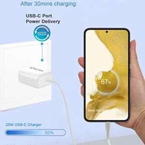 25W Super Fast Charging USB C Wall Charger and Cable for Samsung Galaxy S22/S22 Ultra/S22+/S23/S23 Plus/S21/S21 Ultra/S21+/S20/S20+/S20 Ultra/Note10/Note20/A53 A23 A23 A14 5G/Z Flip 3 4 5G/Z Fold 3 4