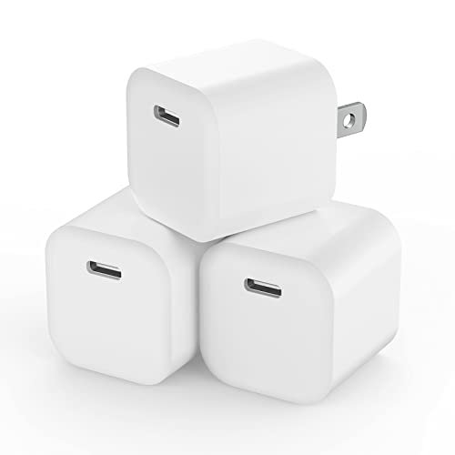 USB C Charger Block, Besgoods [3Pack] 5V 2.4A Phone Charger Power Adapter Mini Cube Wall Plug Compatible with iPhone 14 Pro Max 13 12 11 SE XR XS X 8 7 Plus, Pad, AirPods Pro - White