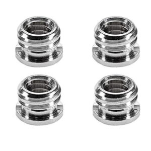 Standard 1/4"-20 Female to 3/8"-16 Male Screw Adapter Reducer Bushing Converter for DSLR Camera Camcorder Tripod Monopod Ball Head Ballhead Video Light Stand (4 Pieces)