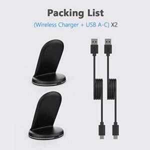 Yootech [2 Pack] Wireless Charger 10W Max Wireless Charging Stand, Compatible with iPhone 14/14 Plus/14 Pro/14 Pro Max/13/13 Mini/13 Pro Max/SE 2022/12/11/X/8,Galaxy S22/S21/S20/S10(No AC Adapter)