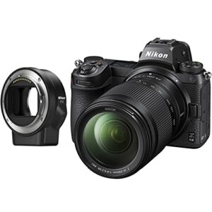 nikon z 6ii full-frame mirrorless camera bundle with nikkor z 24-200mm f4-6.3 telephoto zoom vr lens + nikon ftz lens mount adapter
