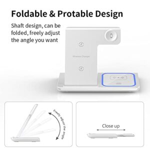 Foldable Wireless Charger, Veernoo 3 in1 Fast Wireless Charger Station for AirPods Pro/2 Apple Iwatch7/ 6/SE/5/4/3/2/1,iPhone 14/13/12/11 Series/XS MAX/XR/XS/X/8/8 Plus