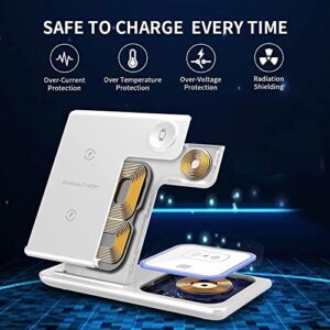 Foldable Wireless Charger, Veernoo 3 in1 Fast Wireless Charger Station for AirPods Pro/2 Apple Iwatch7/ 6/SE/5/4/3/2/1,iPhone 14/13/12/11 Series/XS MAX/XR/XS/X/8/8 Plus