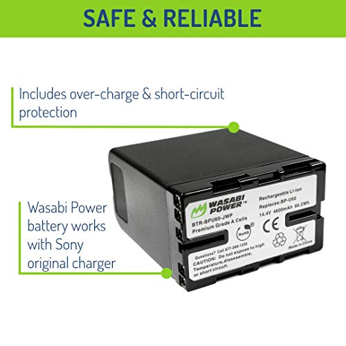 Wasabi Power Battery for Sony BP-U60 and Sony PMW-100, PMW-150, PMW-160, PMW-200, PMW-300, PMW-EX1, PMW-EX1R, PMW-EX3, PMW-EX160, PMW-EX260, PMW-EX280, PMW-F3, PXW-FS5, PXW-FS7