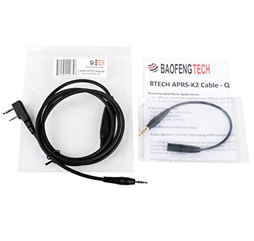 BTECH APRS-K1 Cable (Audio Interface Cable) for BaoFeng, BF-F8HP, UV-82HP, UV-5X3 (APRSpro, APRSDroid, Compatible - Android, iOS)
