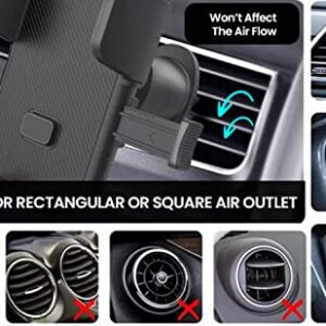 NMOC [Upgraded] Polycarbonate Air Vent Cell Phone Holder for Car, Hands Free Mount With Adjustable Steel Hook, Compatible With Most Smart Phones Including iPhone 14 13 Galaxy S22 S21 S20 And More