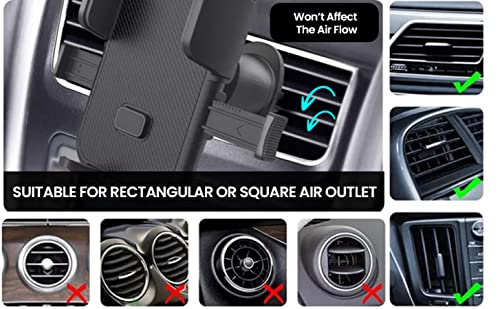 NMOC [Upgraded] Polycarbonate Air Vent Cell Phone Holder for Car, Hands Free Mount With Adjustable Steel Hook, Compatible With Most Smart Phones Including iPhone 14 13 Galaxy S22 S21 S20 And More