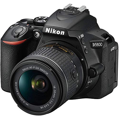 Nikon D5600 DSLR Camera with 18-55mm Lens (1576) + 64GB Memory Card + Case + Corel Photo Software + 2 x EN-EL14 A Battery + Light + Filter Kit + Wide Angle Lens + More (International Model) (Renewed)