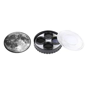 celestron – moon filter kit – fits 1.25″ telescope eyepieces – includes 3 varying neutral density moon filters, sky glow filter & moon map – perfect accessory for moon viewing