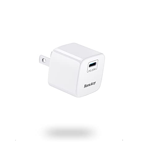 20W USB-C Power Adapter, Huntkey 20 Watt USB C Charger Block Compatible for iPhone 13/13 Mini/13 Pro/13 Pro Max/12/12 Pro Max/SE/11, Pixel, Galaxy S20 S10 S9, iPad Mini/Pro