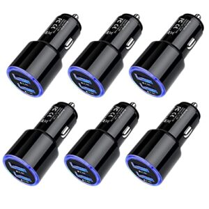 car charger fast charge,3pack 4.8a rapid car phone charger cigarette lighter usb charger for iphone 14 13 12 11 pro max 10 se xr xs x 8 7 6 6s,samsung galaxy s22 s21 s20 a13 a32 s10 s9 s8 s7,android