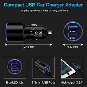 Car Charger Fast Charge,3Pack 4.8A Rapid Car Phone Charger Cigarette Lighter USB Charger for iPhone 14 13 12 11 Pro Max 10 SE XR XS X 8 7 6 6s,Samsung Galaxy S22 S21 S20 A13 A32 S10 S9 S8 S7,Android