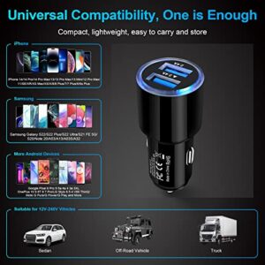 Car Charger Fast Charge,3Pack 4.8A Rapid Car Phone Charger Cigarette Lighter USB Charger for iPhone 14 13 12 11 Pro Max 10 SE XR XS X 8 7 6 6s,Samsung Galaxy S22 S21 S20 A13 A32 S10 S9 S8 S7,Android