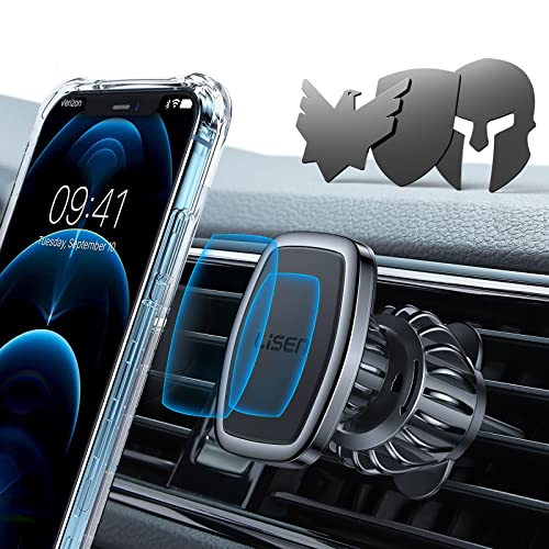 LISEN Magnetic Car Mount, [Easily Install] Car Phone Holder Mount [6 Strong Magnets] Cell Phone Holder for Car [Case Friendly] iPhone Car Holder Metal Plate Sprada