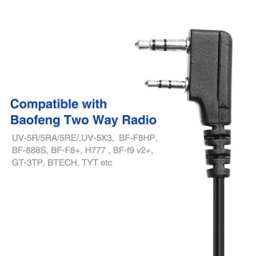 BAOFENG Two Way Radio Handheld Speaker Mic Microphone, Remote Shoulder Mic UV-5R BF-888S UV-82 UV-S9 BF-F8HP UV-10R UV-11R BF-H6 GT-3 GM-15PRO Ham Two Way Radio Walkie Talkie (4 Pack)