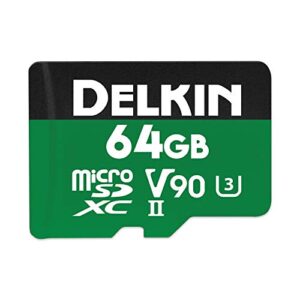 delkin devices 64gb power microsdxc uhs-ii (v90) memory card (ddmsdg200064)