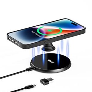 KPON Wireless Phone Charger for Thick Cases Up to 10mm - 15W Max Wireless Charging Pad for iPhone 14/13/12/11/SE/X/8/Wireless Phones - Compatible with Popsocket/Otterbox (Adapter Not Include)