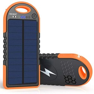 solar charger, 10000mah solar power bank, 18w power delivery usb c charger, type c input & output, qc 3.0 & pd fast portable charger compatible with iphone, samsung and more
