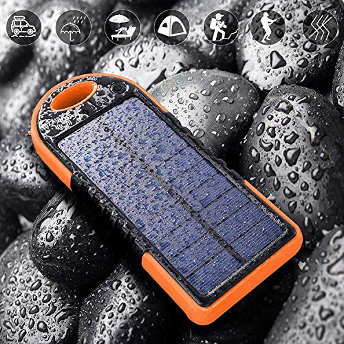 Solar Charger, 10000mAh Solar Power Bank, 18W Power Delivery USB C Charger, Type C Input & Output, QC 3.0 & PD Fast Portable Charger Compatible with iPhone, Samsung and More