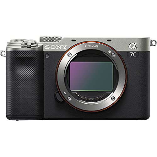 Sony Alpha a7C Mirrorless Digital Camera with 28-60mm Lens (Silver) Bundle, Starter Kit + Accessories (128Gb Memory Card, Cleaning Kit, Gadget Bag)