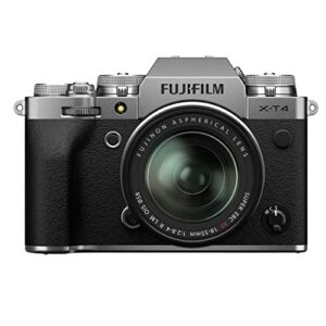 fujifilm x-t4 mirrorless digital camera xf18-55mm lens kit – silver