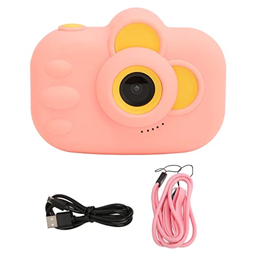 Kids Digital Camera, 30fps Full Color IPS Screen Kids Camera 1080P Cute Cartoon Design Lightweight for Holiday Travel (Pink)