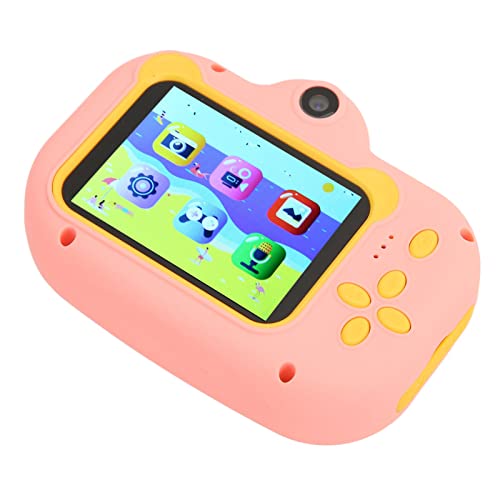 Kids Digital Camera, 30fps Full Color IPS Screen Kids Camera 1080P Cute Cartoon Design Lightweight for Holiday Travel (Pink)