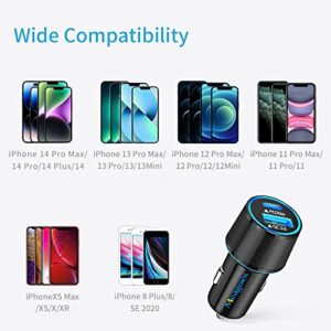 Fast USB C Car Charger, Meagoes 20W PD Rapid Charging Adapter Compatible for Apple iPhone 14 Pro Max/14 Pro/14 Plus/14/13/12/Mini/11/XS/XR/X/8 Plus/SE 3-3.3ft MFi Certified Type C to Lightning Cable