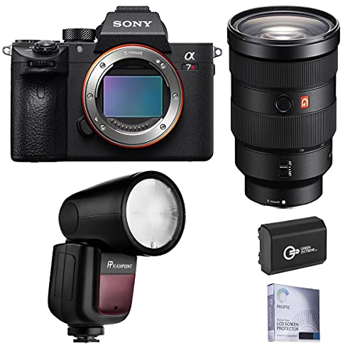 Sony Alpha a7R IV Mirrorless Digital Camera (V2) with FE 24-70mm f/2.8 GM Lens Bundle with Flashpoint Zoom Li-on X R2 TTL On-Camera Round Flash Speedlight and Accessories