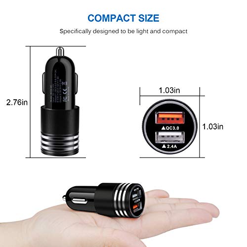 Car Charger Type C Fast Charger for Samsung Galaxy S23/S22/S22 Plus/S22 Ultra/S21 S20 FE Z Flip 4/3 A53 A03S A13 A02S A12 A32 A52 A50 A71 S10 S9 S8,Quick Charge 3.0 Rapid Car Adapter+3ft USB C Cable