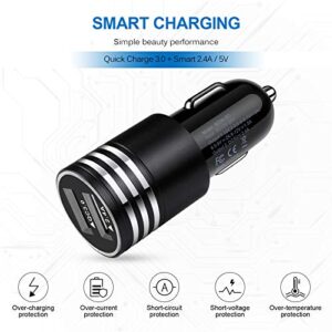 Car Charger Type C Fast Charger for Samsung Galaxy S23/S22/S22 Plus/S22 Ultra/S21 S20 FE Z Flip 4/3 A53 A03S A13 A02S A12 A32 A52 A50 A71 S10 S9 S8,Quick Charge 3.0 Rapid Car Adapter+3ft USB C Cable
