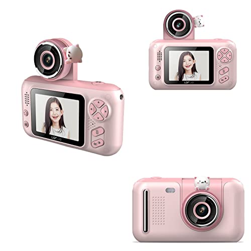 Christmas Children's Digital Camera 3-10 Years Old Christmas Birthday Gift 2.4 Inch 1080P Toddler Camera Portable Handheld Reversible Children's Digital 32GB Memory Camer, Gift for