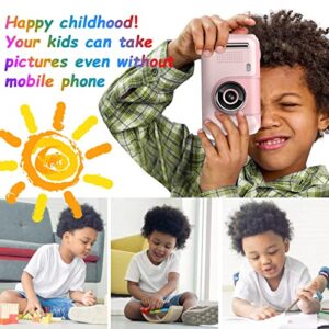 Christmas Children's Digital Camera 3-10 Years Old Christmas Birthday Gift 2.4 Inch 1080P Toddler Camera Portable Handheld Reversible Children's Digital 32GB Memory Camer, Gift for