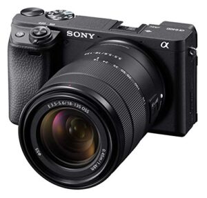 sony alpha a6400 mirrorless camera: compact aps-c interchangeable lens digital camera with real-time eye auto focus, 4k video, flip screen & 18-135mm lens (renewed)