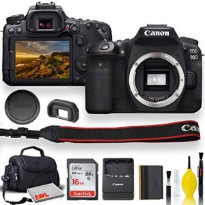 Canon EOS 90D DSLR Camera with Padded Case, Memory Card, and More - Starter Bundle Set (International Model)