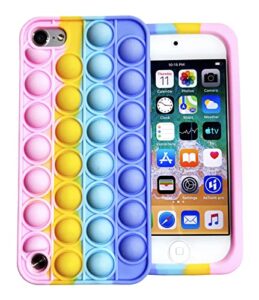case for ipod touch 7 cute bubble pop ipod touch 6/5 case push fidget sensory soft silicone stress reliever cover compatible with ipod touch 5th/6th/7th generation