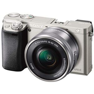 sony alpha a6000 mirrorless digital camera with 16-50 mm lens 24.3mp (silver)